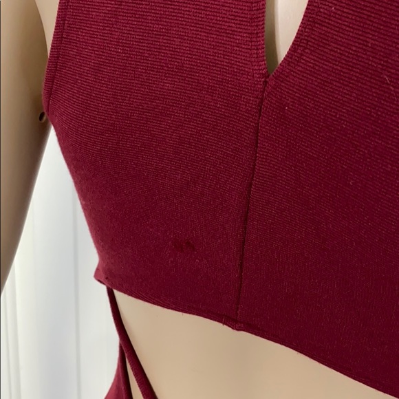 Sole Mio M bodycon sleeveless maroon dress - Picture 8 of 8
